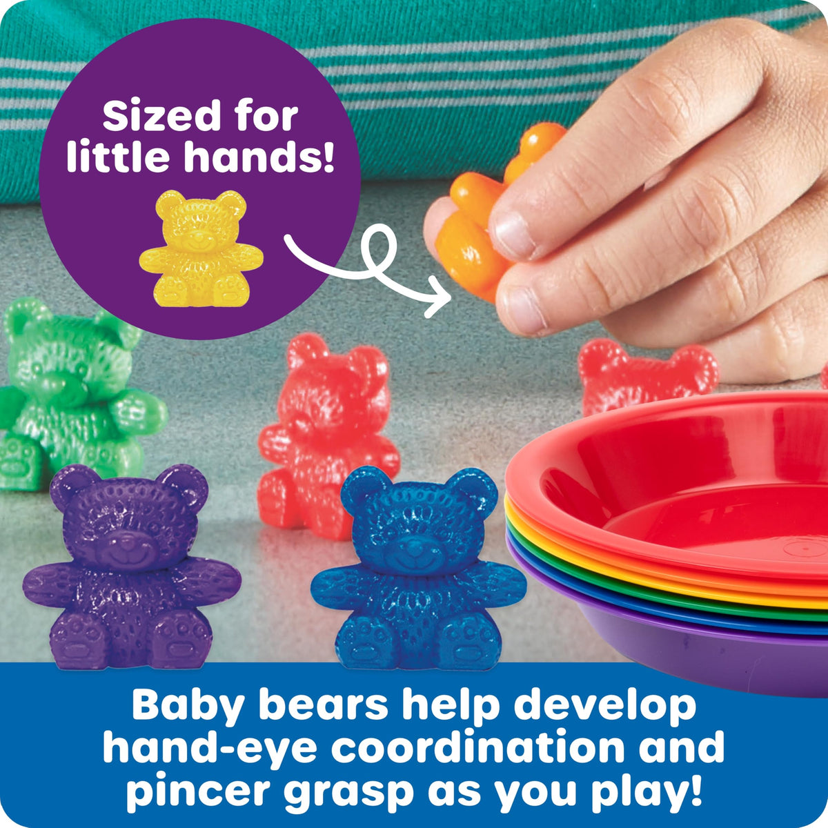 Learning Resources Baby Bear Sorting Set — Color Sorting & Counting To ...