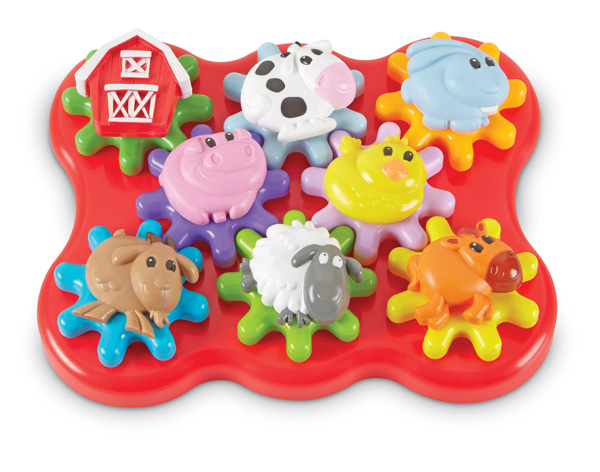 Learning Resources Barnyard Friends Build & Spin gear-spin to engage toddlers in motor skills