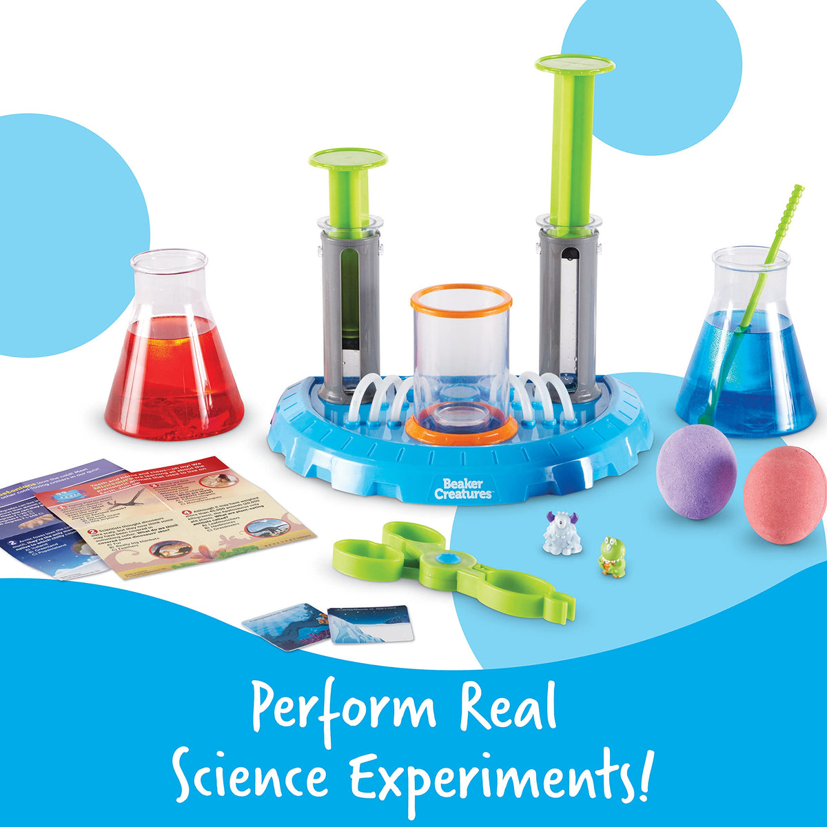 Learning Resources Beaker Creatures beakers and tongs enable safe, kid-friendly science activities.