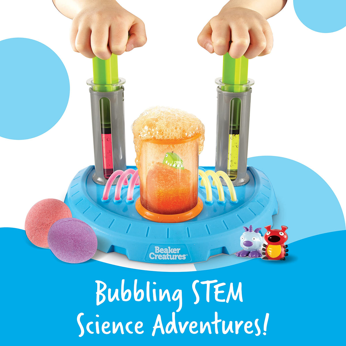 Learning Resources Beaker Creatures hydroplungers in action support precise liquid handling experiments.