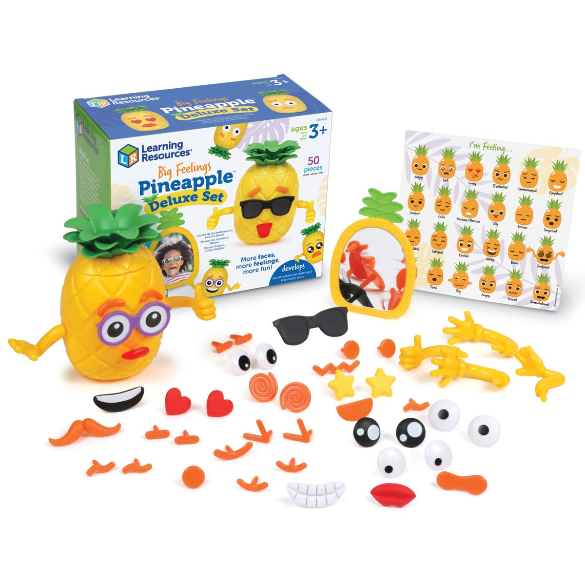 Learning Resources Big Feelings Pineapple face pieces spark emotional expression and discussion.