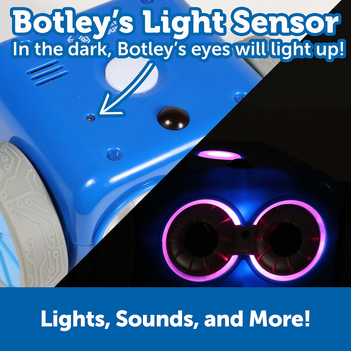 Botley 2.0 light-up effects illuminate coding progress during activities.