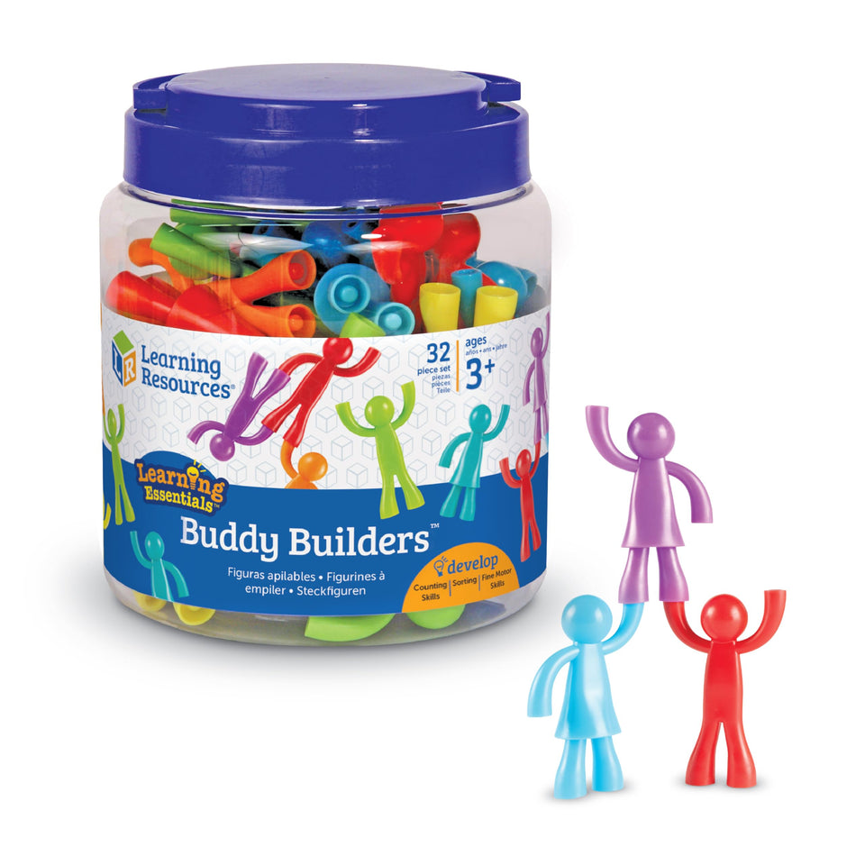 Learning Resources Buddy Builders stackable figures for color sorting and fine motor play