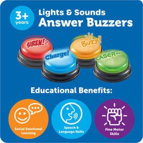 Learning Resources buzzers packaging shown for easy storage and display.