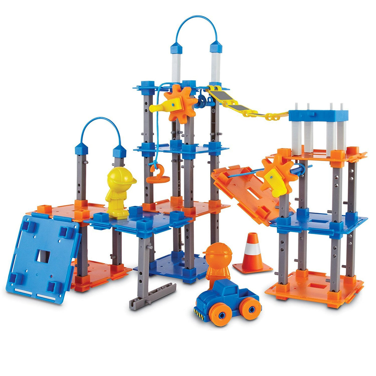 Learning Resources City Engineering and Design Building Set showcases skyscraper construction for imaginative STEM play.