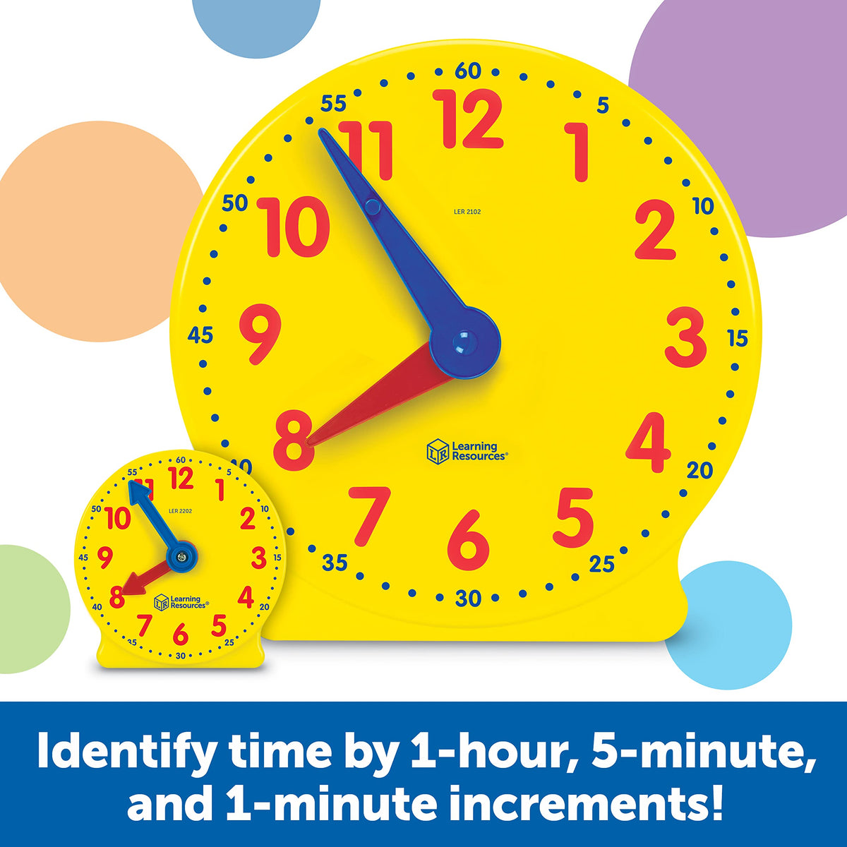 Learning Resources durable classroom clock kit built to withstand daily use