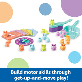 Learning Resources Count & Clean Dust Bunnies spinner with cards guiding play