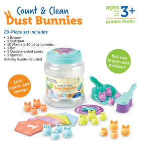 Learning Resources Count & Clean Dust Bunnies two sizes of bunnies support sorting