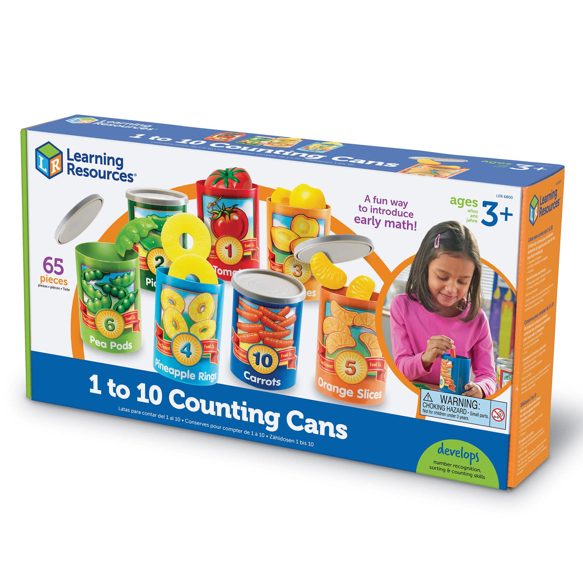 Learning Resources pretend shopping scenario fosters imaginative play and vocabulary