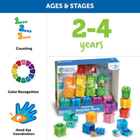 Learning Resources Counting Surprise Party color boxes support color sorting