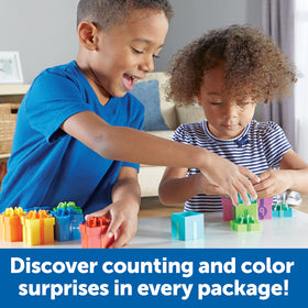 Learning Resources Counting Surprise Party robot inside box promotes counting