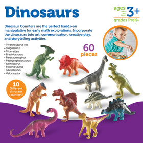 Learning Resources dinosaur counters Pachycephalosaurus figure supports early math and imaginative scenes.