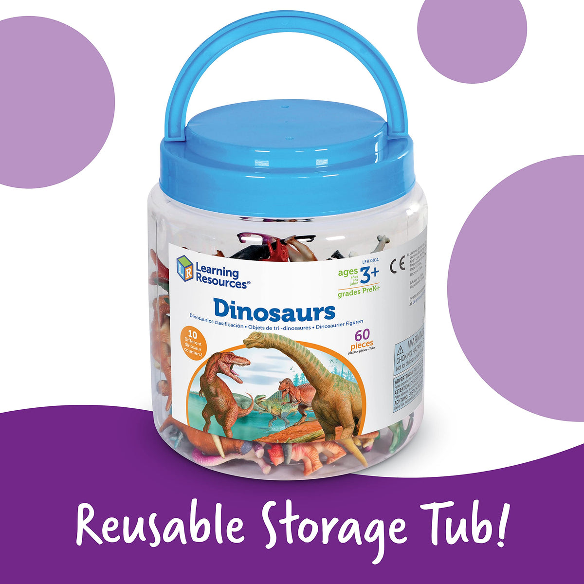 Learning Resources dinosaur counters Parasaurolophus figure invites sorting and grouping activities.