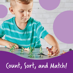 Learning Resources dinosaur counters Triceratops figure aids patterning and fine motor skills.