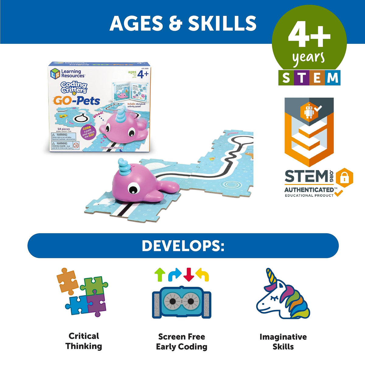 Learning Resources Dipper Narwhal classroom-scene demonstrates easy integration into learning environments