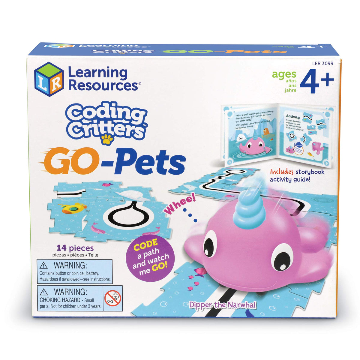 Learning Resources Dipper Narwhal ocean-themed-pieces feature tactile blocks for creative STEM play