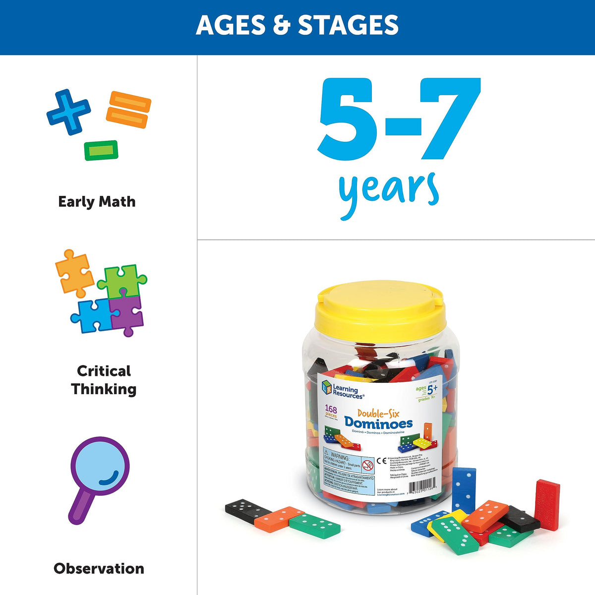 Activity guide helps teachers use Learning Resources Dominoes for structured math stations.