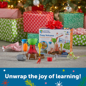 Learning Resources Fizzy Volcano contents image highlights the 13-piece set for hands-on experiments.