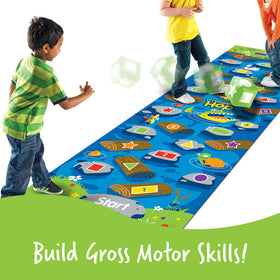 Learning Resources floor mat provides a large surface for group activities and inclusive play.