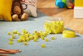 Learning Resources foam dice close-up showing soft texture for safe handling