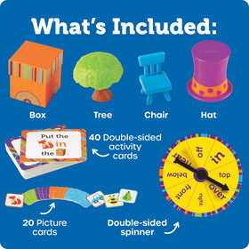 Learning Resources Fox in the Box double-sided spinner supports versatile activities.
