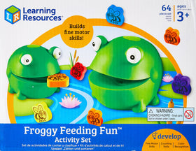 Learning Resources Froggy Feeding Fun Game with two frogs encourages color recognition and fine motor skills