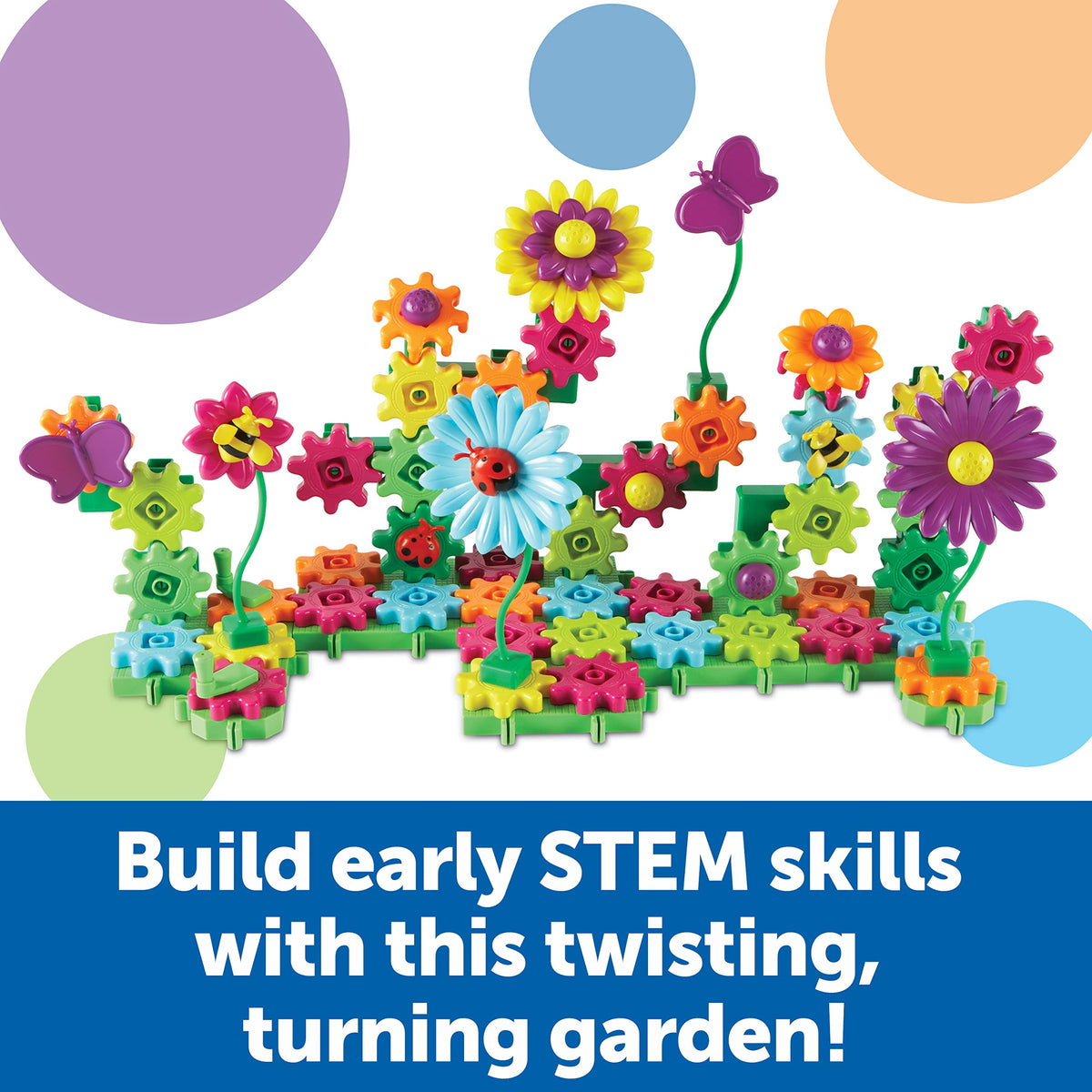 Learning Resources Gears Build & Bloom butterflies add color-rich elements for storytelling play
