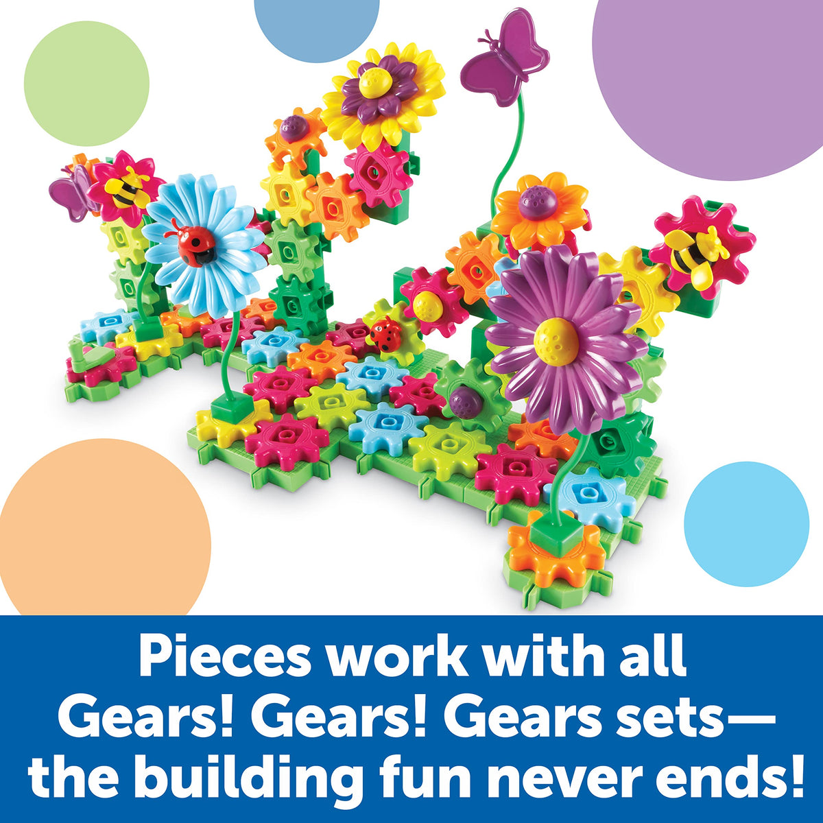 Learning Resources Gears Build & Bloom interchangeable parts support endless builds