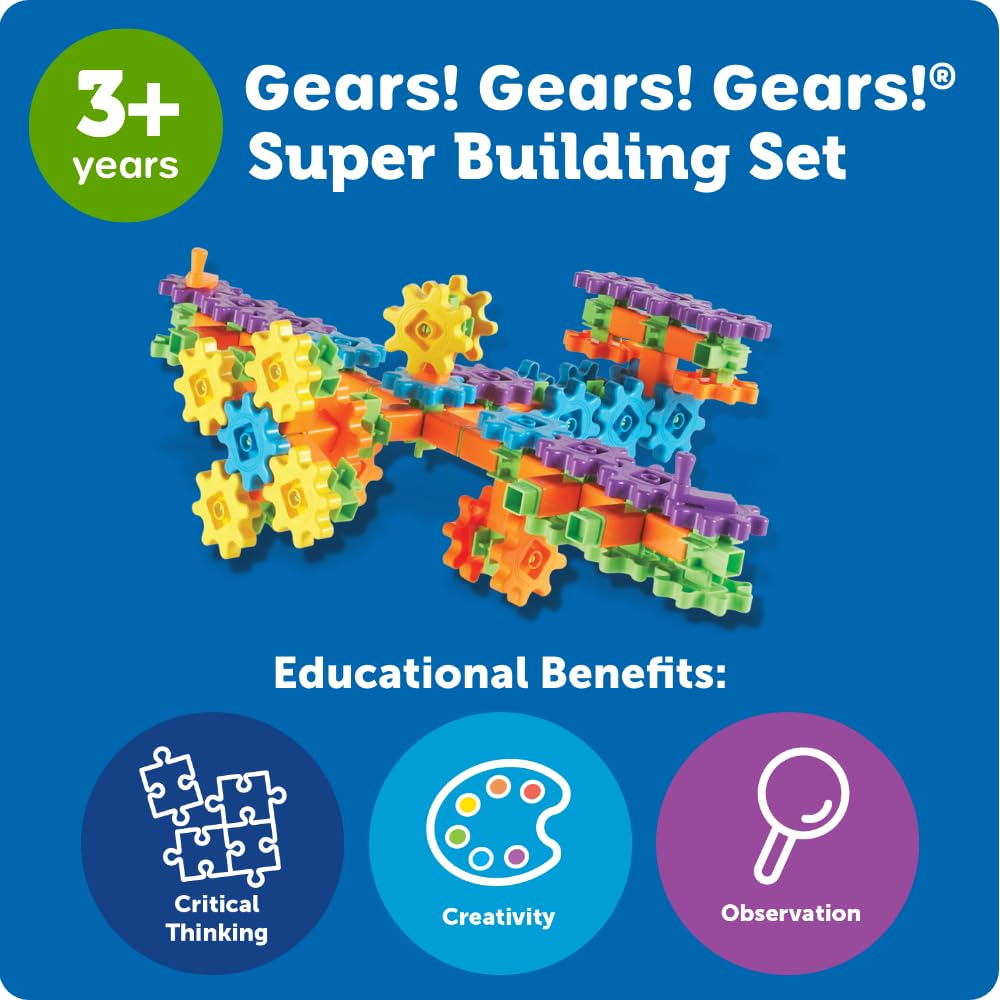 Learning Resources Gears! Gears! Gears! compatible with other sets for expanded imaginative play