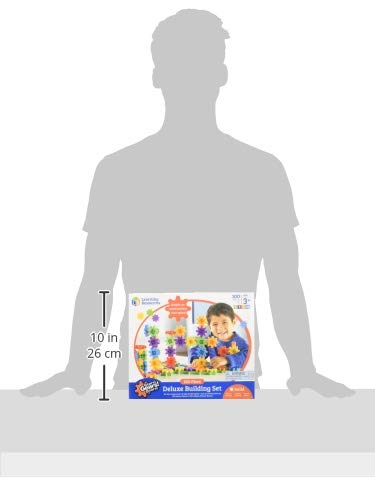 Learning Resources gear cranks and connectors encourage cause-and-effect exploration.