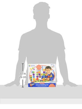 Learning Resources gear cranks and connectors encourage cause-and-effect exploration.