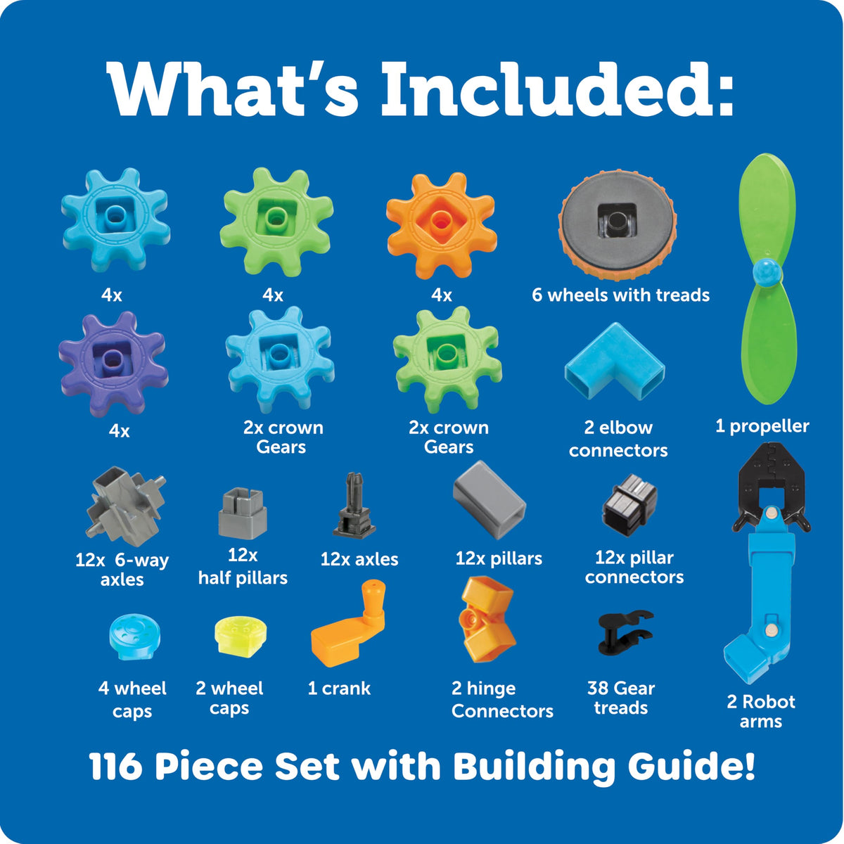 Learning Resources Gears in Motion colorful pieces create durable building experiences.