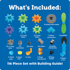 Learning Resources Gears in Motion colorful pieces create durable building experiences.