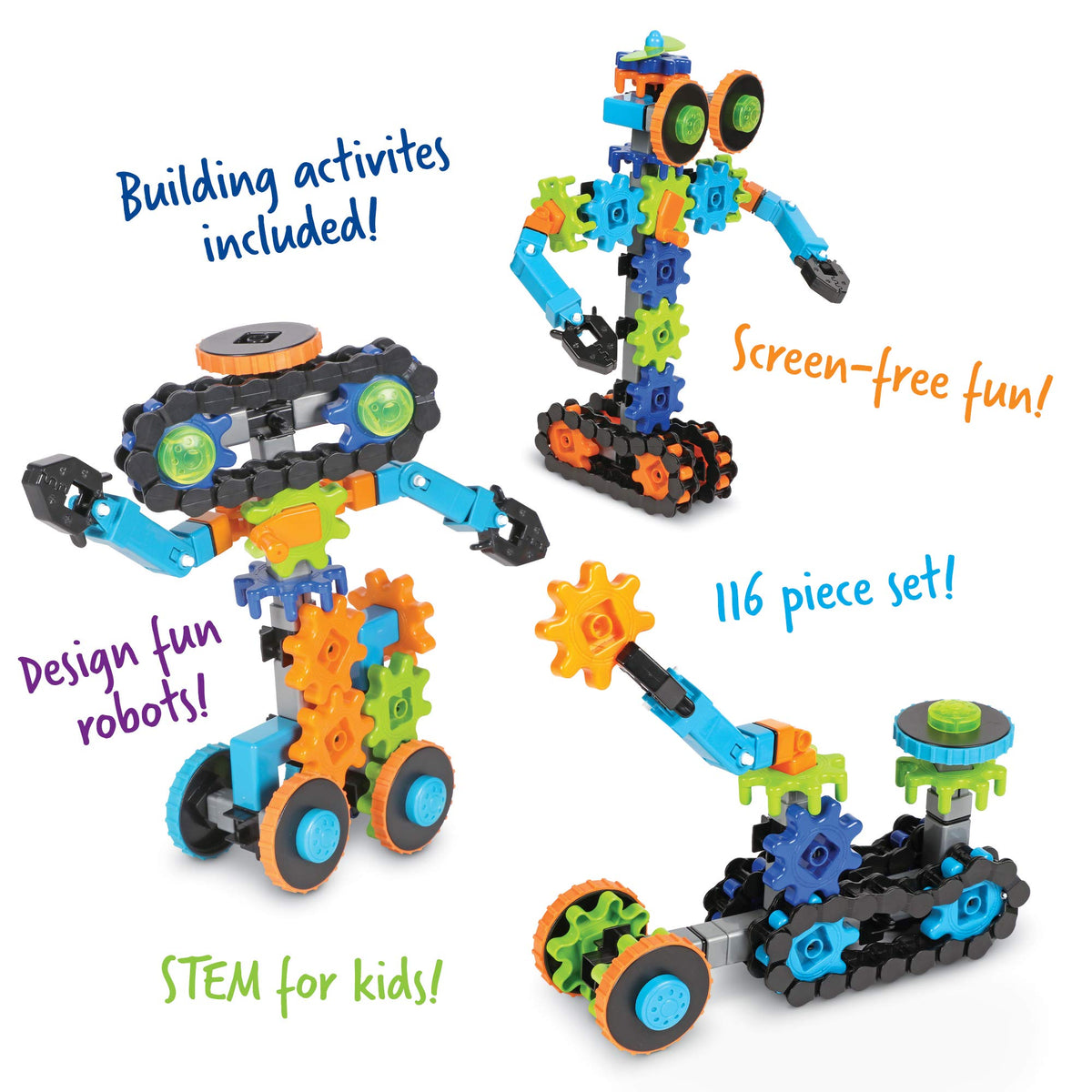 Learning Resources Gears in Motion compatible with other sets for expanded creativity.