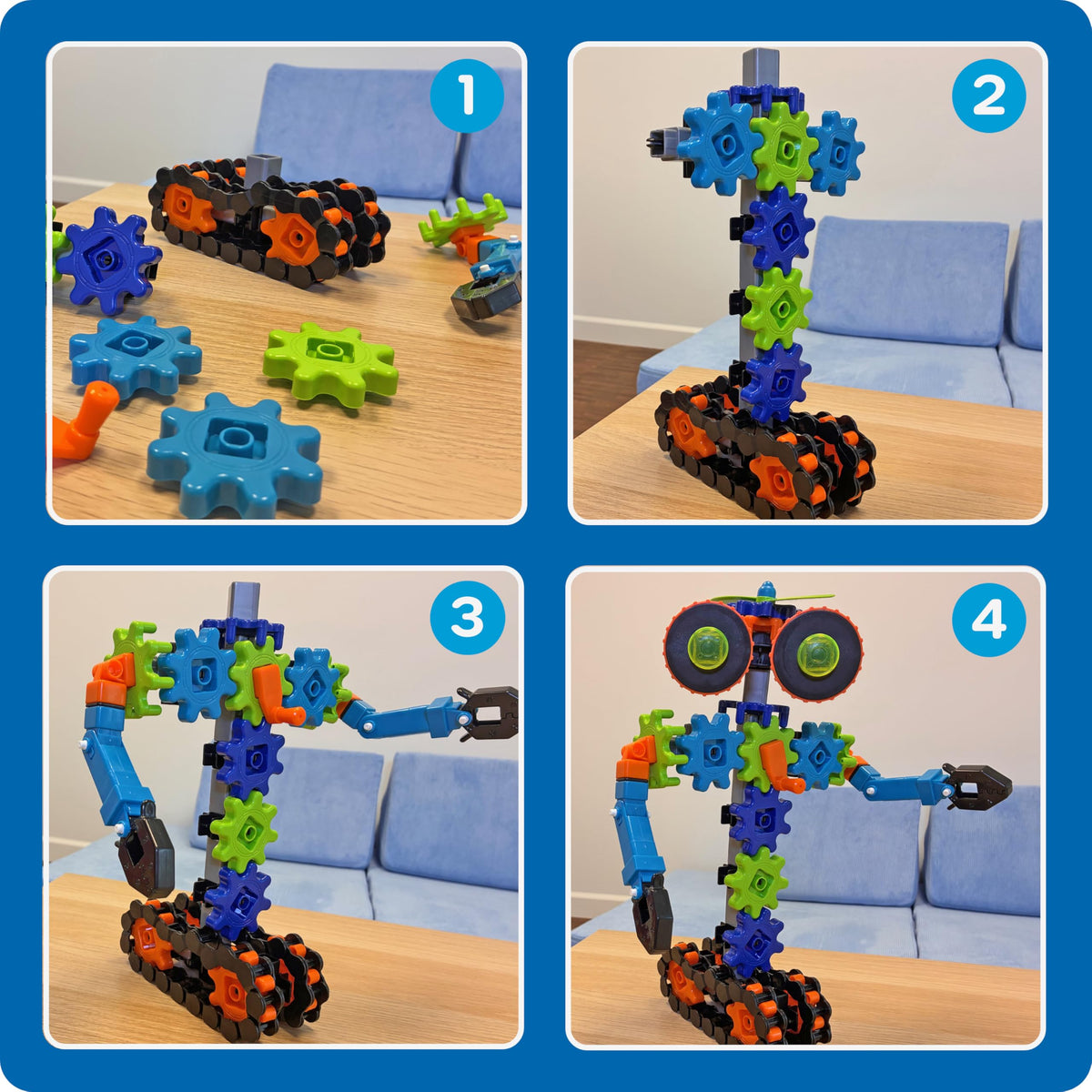 Learning Resources Gears in Motion connectors enable versatile robot designs and tinkering.