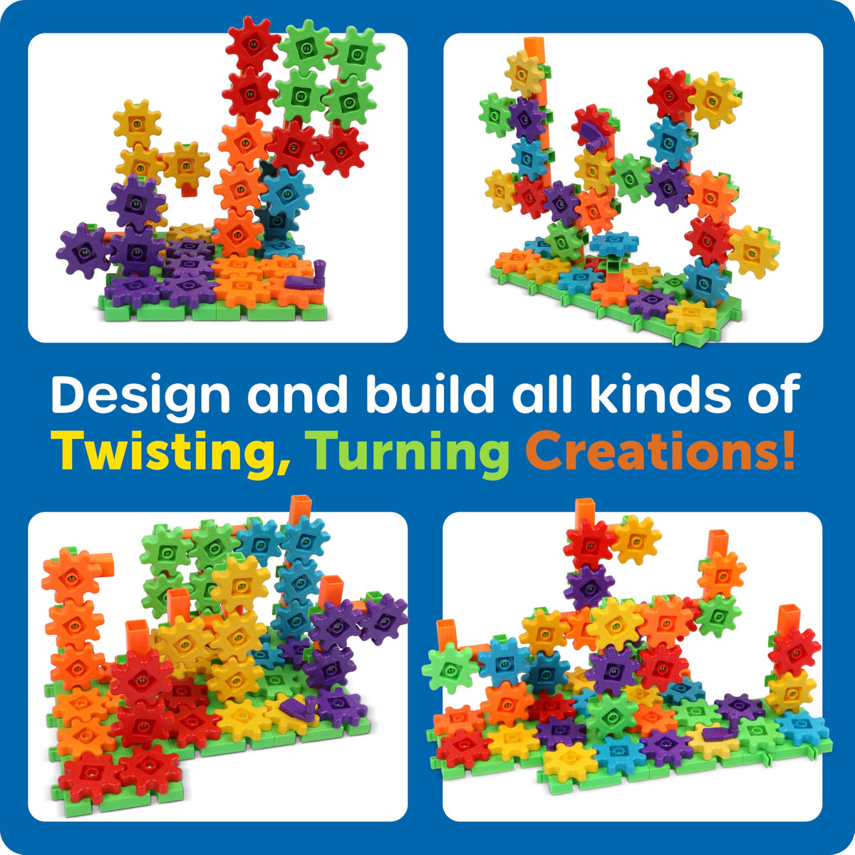 Learning Resources gears are kid-friendly for easy grabbing and precise placement.