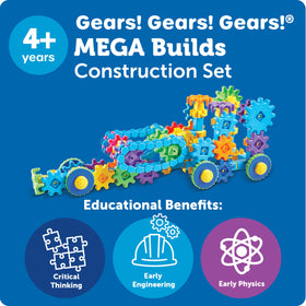 Learning Resources Gears Mega Builds gear closeup reveals sturdy connections.