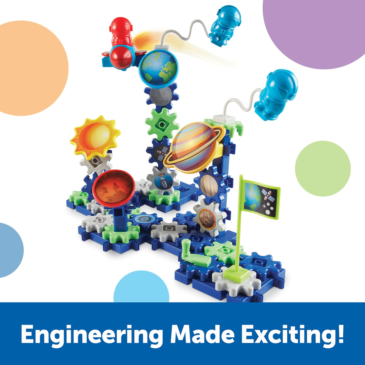 Learning Resources Gears! Space Explorers the sun centerpiece supports early science concept exploration.
