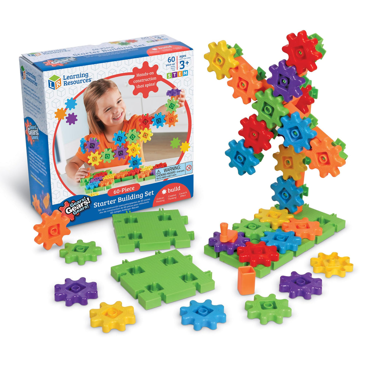 Learning Resources Gears Starter Building Set gear pieces engage little hands in colorful motion and problem solving.