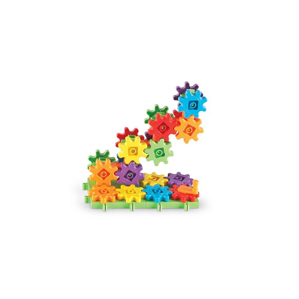 Learning Resources Gears Starter Building Set a handy handle for easy transport and exploration.
