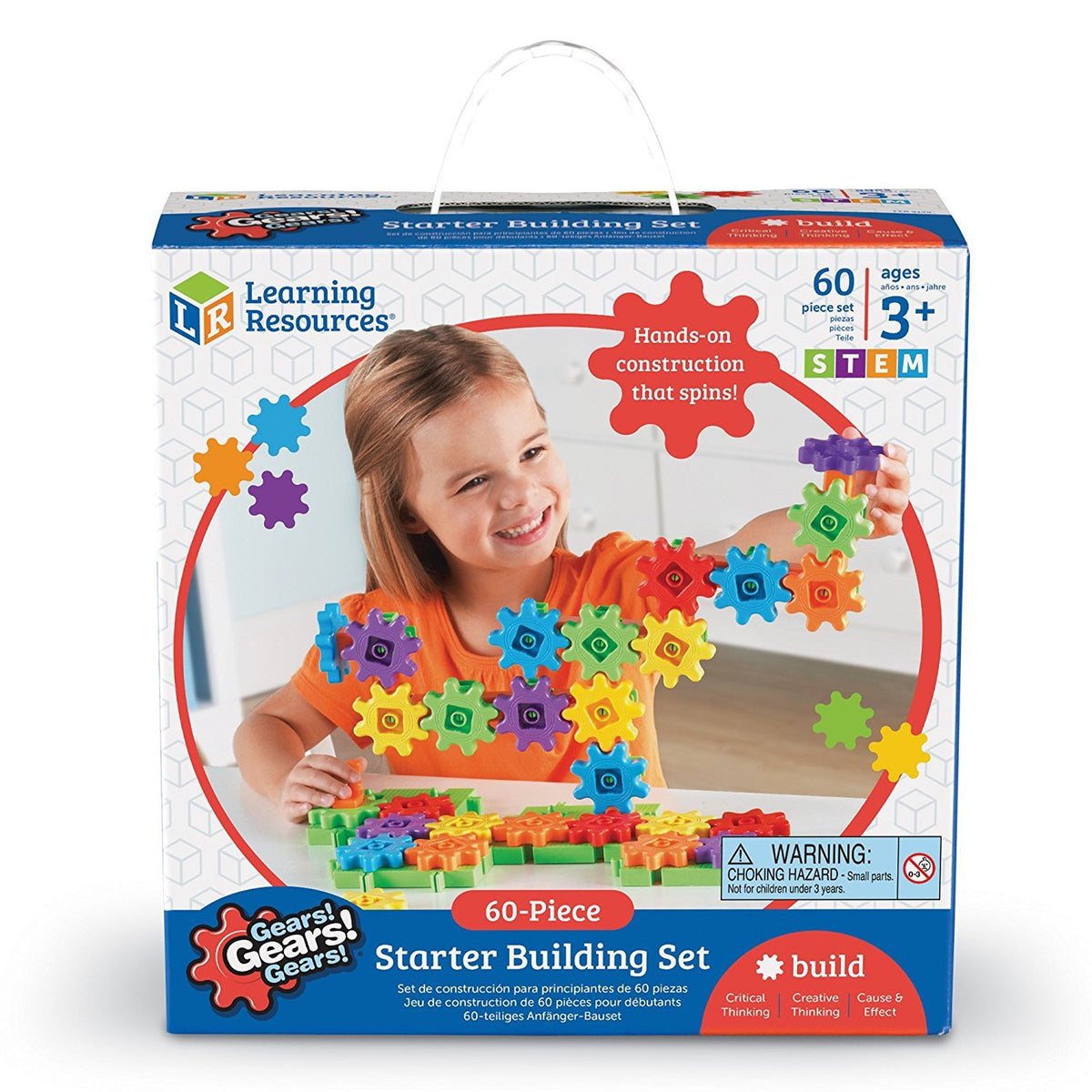 Learning Resources Gears Starter Building Set pillars connect smoothly for stable, creative constructions.