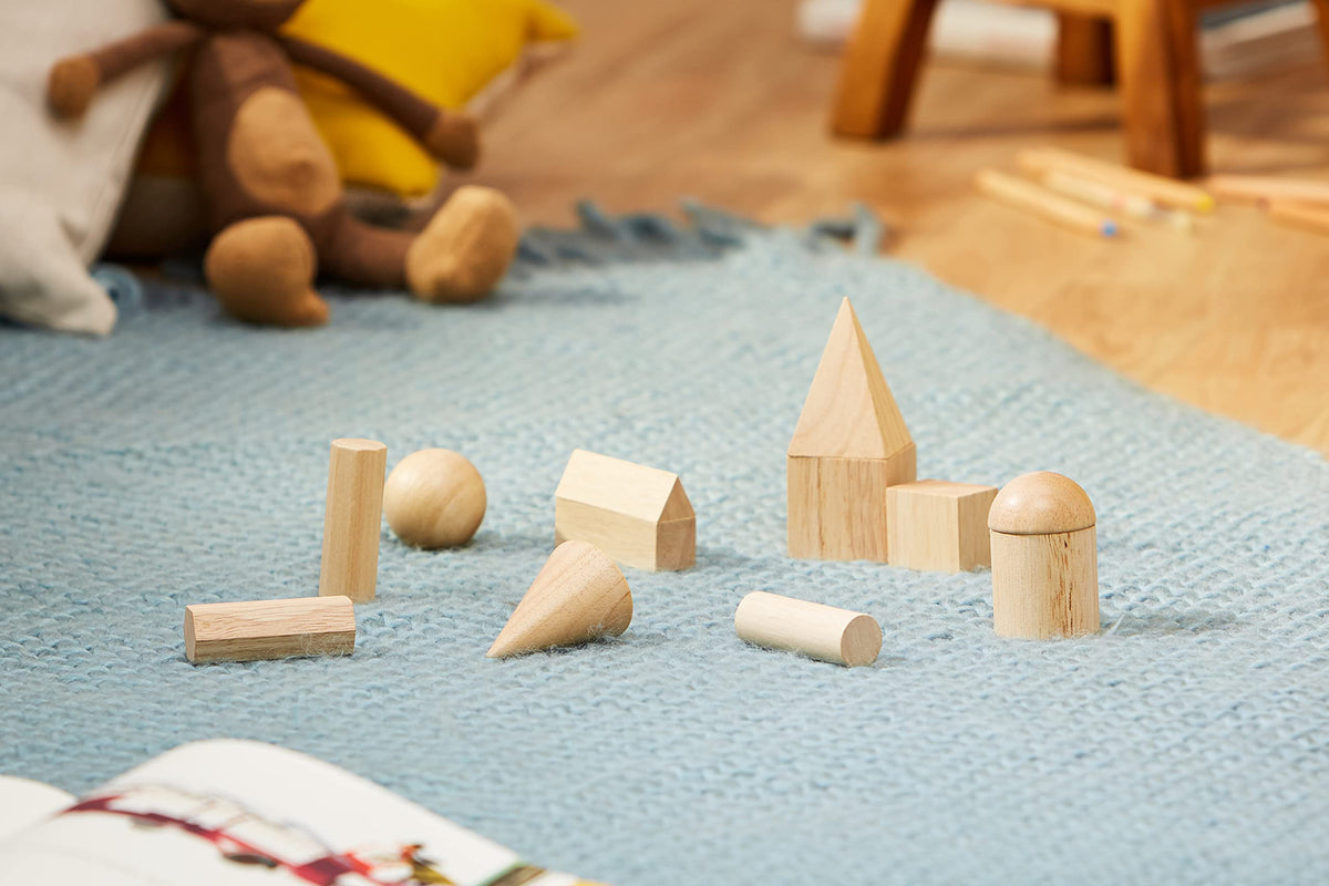Learning Resources geometric solids wooden cylinders for tangible volume activities
