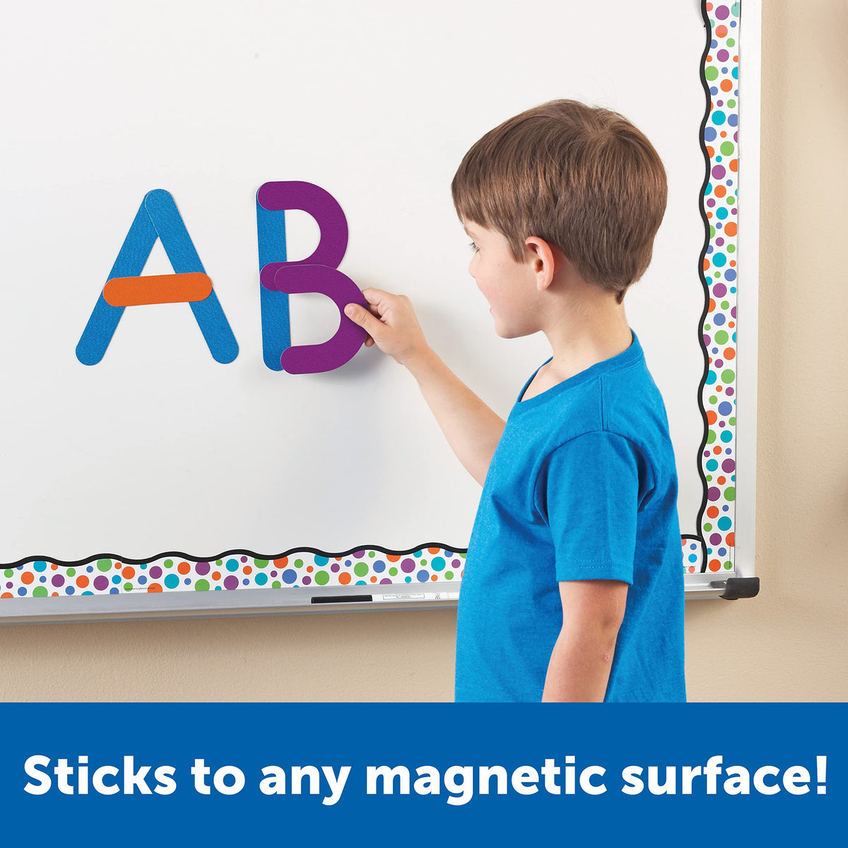 Learning Resources Giant Magnetic Letter Construction activity cards guide learners through step-by-step letter formation