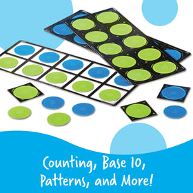 Learning Resources giant ten frame set used in classroom demonstrations to model numbers
