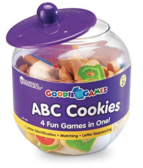 Learning Resources Goodie Games ABC Cookies color-coded vowels aid quick identification.