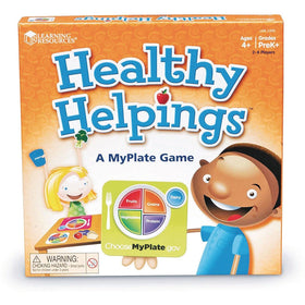 Learning Resources Healthy Helpings spinner guides turns during play.