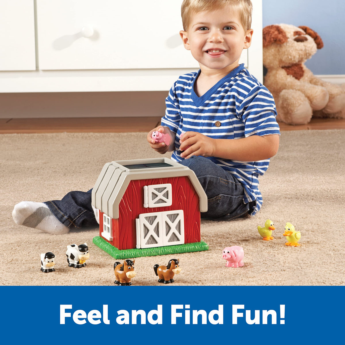 Learning Resources Hide-N-Go Moo cow figures for feel-and-find play.