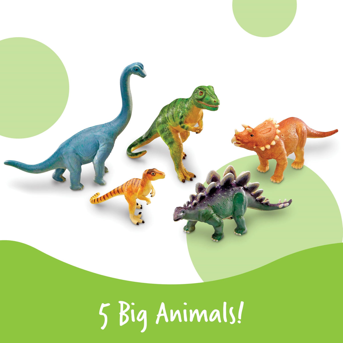 Learning Resources jumbo Stegosaurus figure with vibrant colors for early recognition.