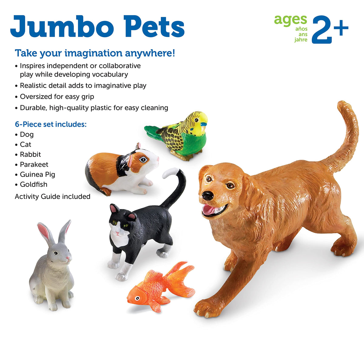 Learning Resources Jumbo Domestic Pets bird figure encourages vocal play and observation