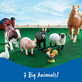 Learning Resources Jumbo Farm Cow: lifelike figure supports imaginative play and vocabulary growth.